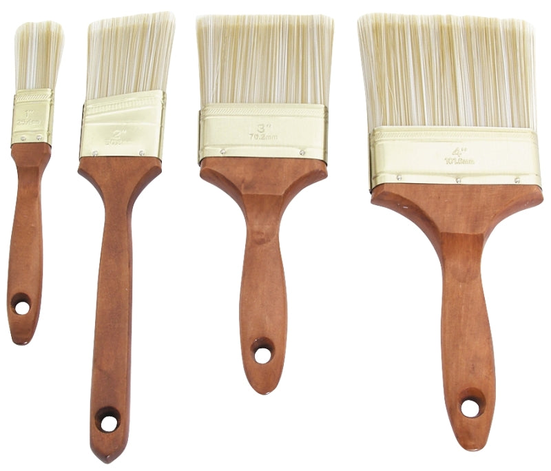ProSource A 22040 Paint Brush Set, General-Purpose, 1, 2. 3, 4 in Brush, 4-Brush