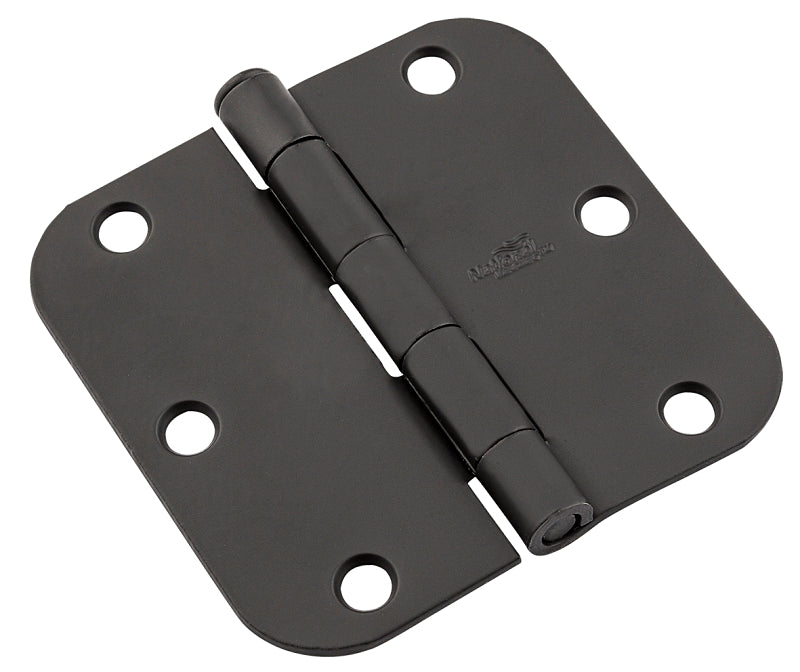 National Hardware N830-428 Door Hinge, 3-1/2 in W, Steel, 5/8 in Corner Radius, 6-Mounting Hole, Mortise Mounting