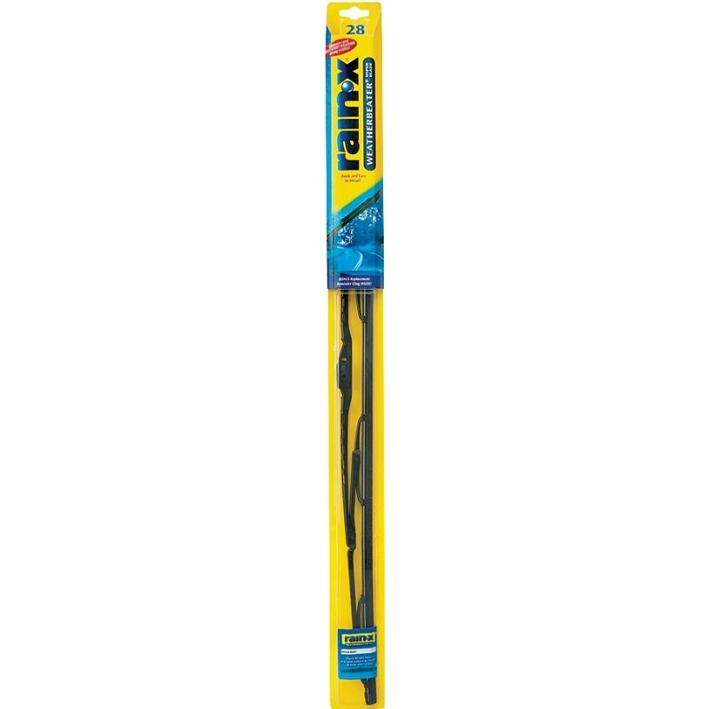 Rain-X Weatherbeater RX30228 Wiper Blade, 28 in, Spine Blade, Rubber/Stainless Steel