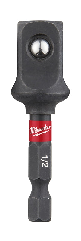 Milwaukee SHOCKWAVE 48-32-5034 Impact Socket Adapter, 1/4 in Drive, Hex Drive, 1/2 in Output Drive, Square Output Drive