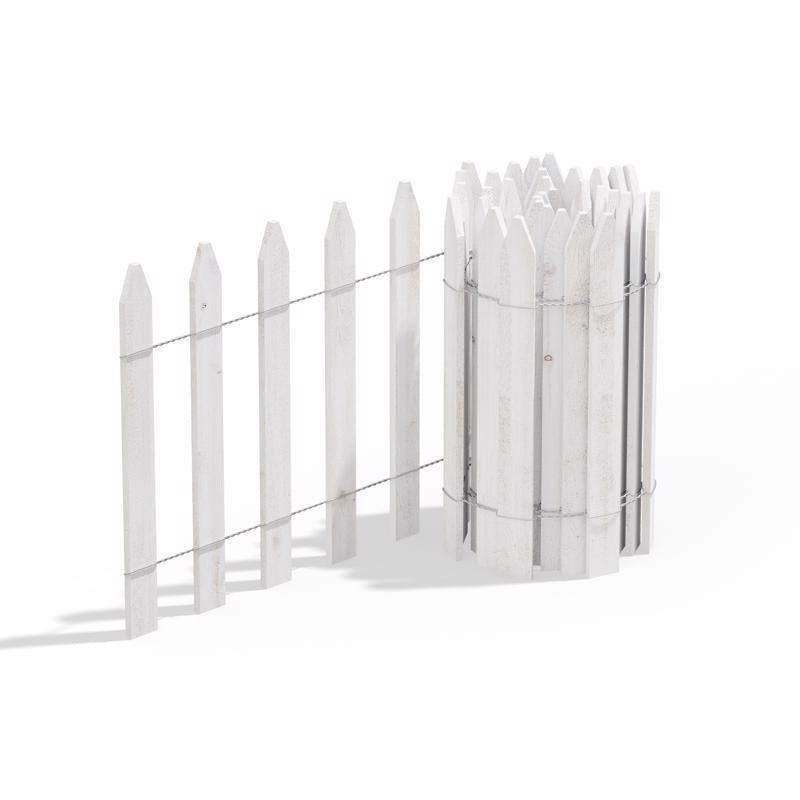 Greenes 144 in. L X 16 in. H Wood White Garden Fence, Pack of 4
