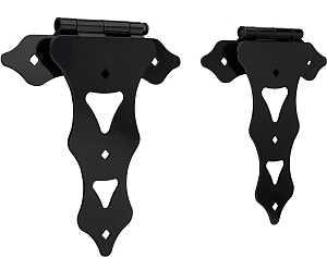 National Hardware Ornamental N109-034 Series T-Hinge, 9-3/8 in Frame Height, 10 in Frame Width, Steel, Black