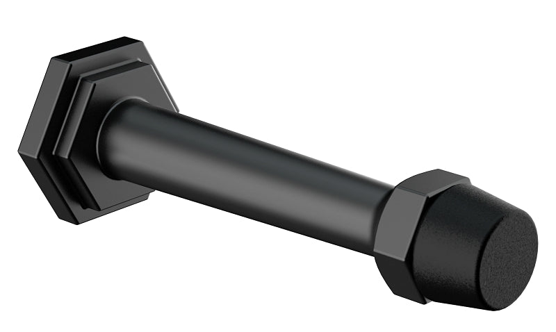 National Hardware Powell N830-530 Door Stop, 31/32 in Dia Base, 3 in Projection, Zinc, Matte Black