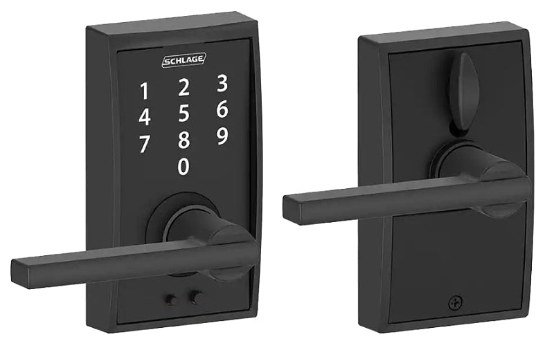 Schlage FE Series FE695 CEN 622 LAT Touchscreen Lever, Century Design, Matte, Residential, 2 Grade, Metal, ADA Compliant