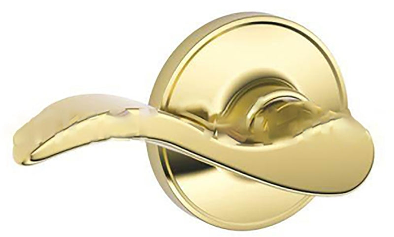 Schlage J Series J10 V SEV 605 Passage Lever, Mechanical Lock, Bright Brass, Metal, Residential, 3 Grade, ADA Compliant