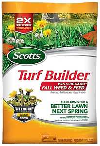 Scotts Turf Builder WinterGuard Series 22333 Fall Weed and Feed, Granular, Spreader Application, 33.84 lb Bag