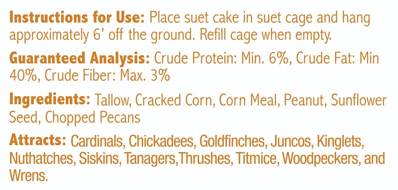Heath DDC5-12 Cracked Corn Crafted Suet Cake, 11.75 oz, Pecan Sunrise