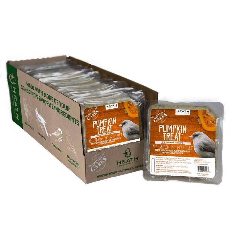 Heath DDC7-12 Cracked Corn Crafted Suet Cake, 11.75 oz, Pumpkin