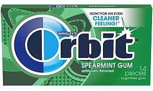Orbit Gum 21484 Chewing Gum, Spearmint Flavor, Pack of 12