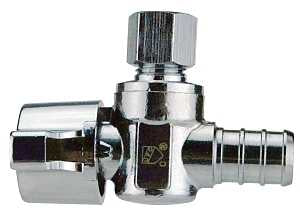 Apollo Valves APXVA1214C Angle Stop Valve, 1/2 x 1/4 in Connection, Barb x Compression, 200 psi Pressure, Brass Body
