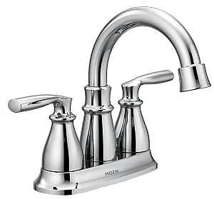 Moen Hilliard Series 84537 Bathroom Faucet, 1.2 gpm, 2-Handle, 3-Faucet Hole, Metal, Chrome Plated