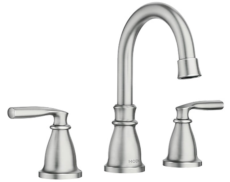 Moen Hilliard 84539SRN Series Bathroom Faucet, High Arc Spout, Brushed Nickel, 1-1/4 in Plate Size, 5 in, 1.2 gpm, Metal