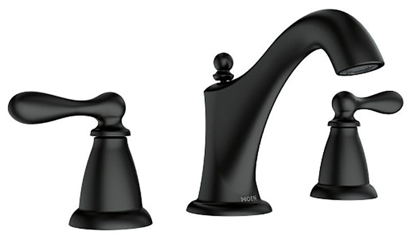 Moen Caldwell Series WS84440BL High-Arc Bathroom Faucet, 1.2 gpm, 2-Handle, 3-Faucet Hole, Metal, Matte Black