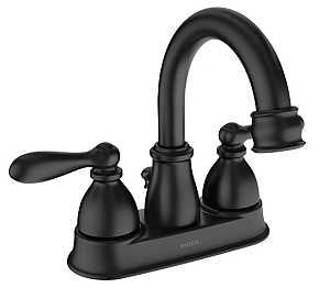 Moen Caldwell Series WS84667BL High-Arc Bathroom Faucet, 1.2 gpm, 2-Handle, 3-Faucet Hole, Metal, Matte Black