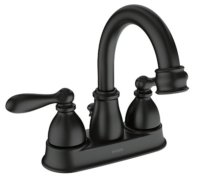 Moen Caldwell Series WS84667BL High-Arc Bathroom Faucet, 1.2 gpm, 2-Handle, 3-Faucet Hole, Metal, Matte Black