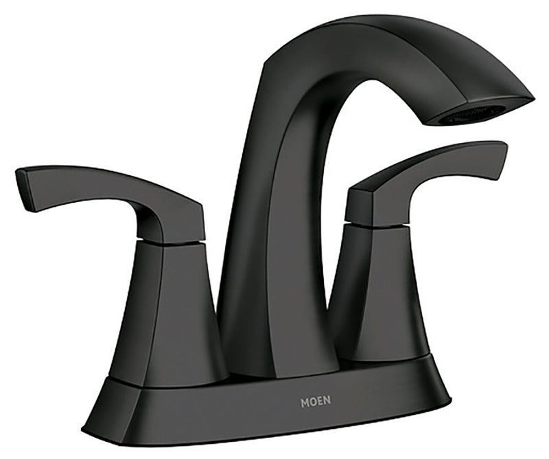 Moen 84506 Lindor Series 84506BL Bathroom Faucet, 1.2 gpm, 2-Faucet Handle, 3-Faucet Hole, Stainless Steel, Matte