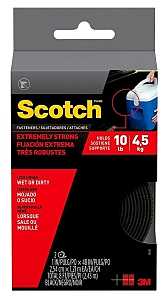 Scotch RF6741 Extreme Fastener, 1 in W, 4 ft L, Black, 10 lb