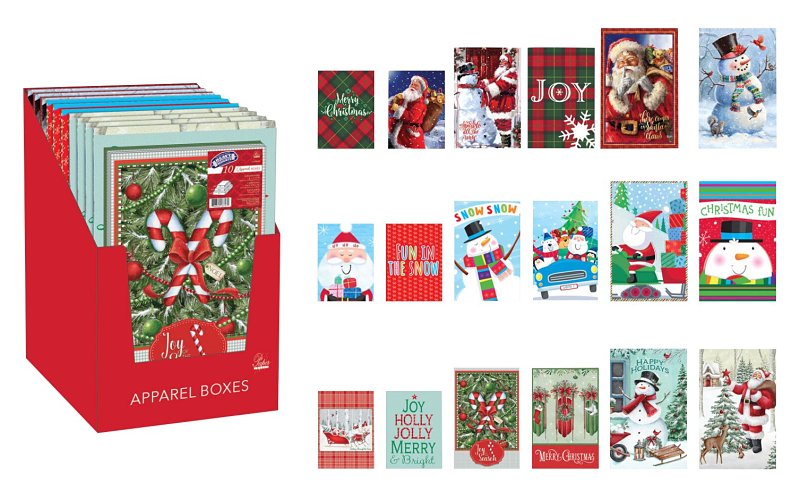 Santas Forest 67924 Apparel Box, Cardboard, Assorted Print, Pack of 10