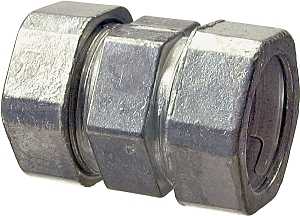 Halex 22221 EMT Coupling, 1/2 in Compression, Zinc - 5/BAG