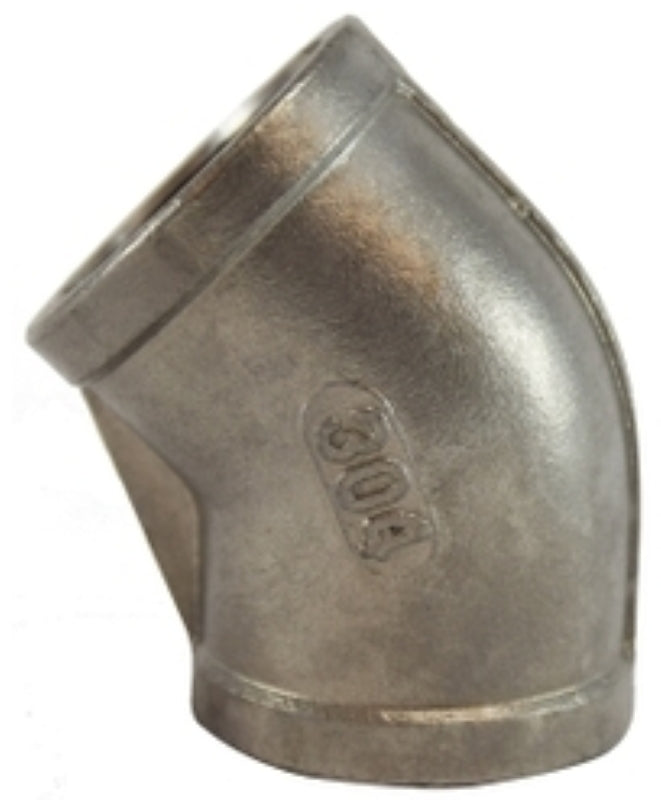 Midland Industries 62184BAG Pipe Elbow, 3/4 in, 45 deg Angle, Stainless Steel, 300 psi Pressure