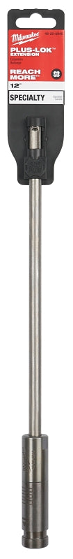 Milwaukee PLUS-LOK 48-20-6940 Drill Bit Extension, 7/8 in Drive, 25/64 in Shank, SDS Plus Shank, 12 in L, Steel