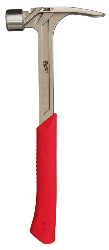 Milwaukee 48-22-9029 Framing Hammer, 28 oz Head, Anti-Ring Claw, Milled Head, Steel Head, 16.2 in OAL