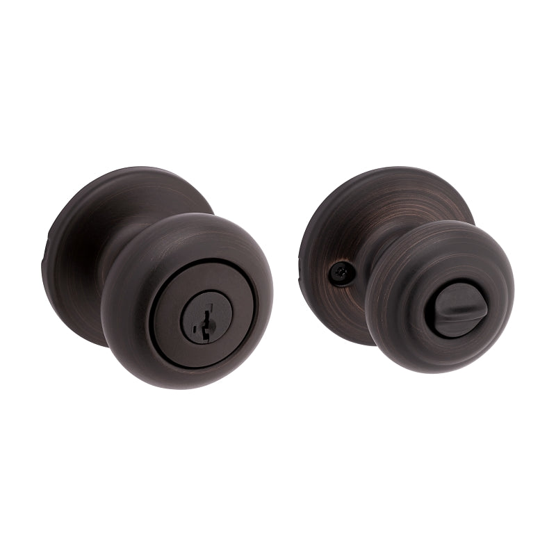 Kwikset 94002-956 Entry Door Lockset, Knob Handle, Venetian Bronze, Zinc, KW1, SC1 Keyway, Residential, 3 Grade