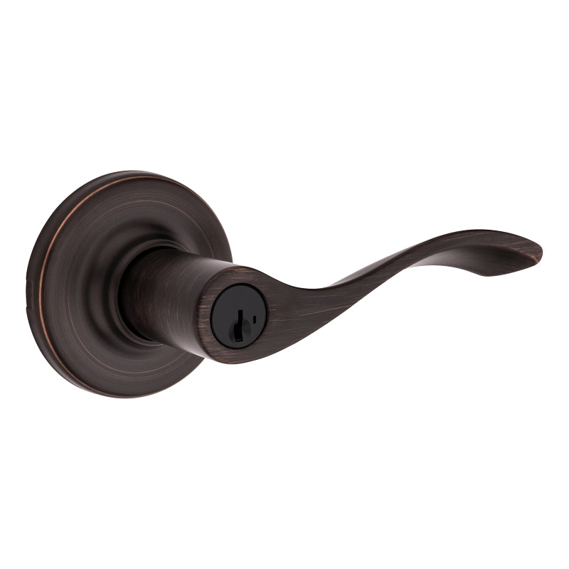 Kwikset 94050-674 Entry Door Lockset, Lever Handle, Venetian Bronze, Zinc, KW1 Keyway, Re-Key Technology: SmartKey