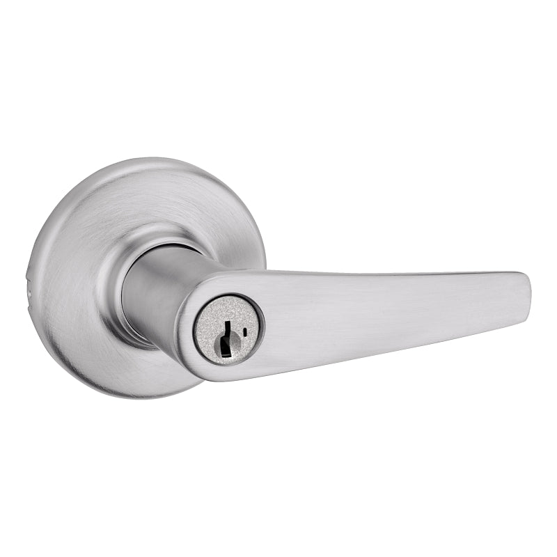 Kwikset 94050-675 Entry Door Lockset, Lever Handle, Satin Chrome, Zinc, KW1, SC1 Keyway, Re-Key Technology: SmartKey