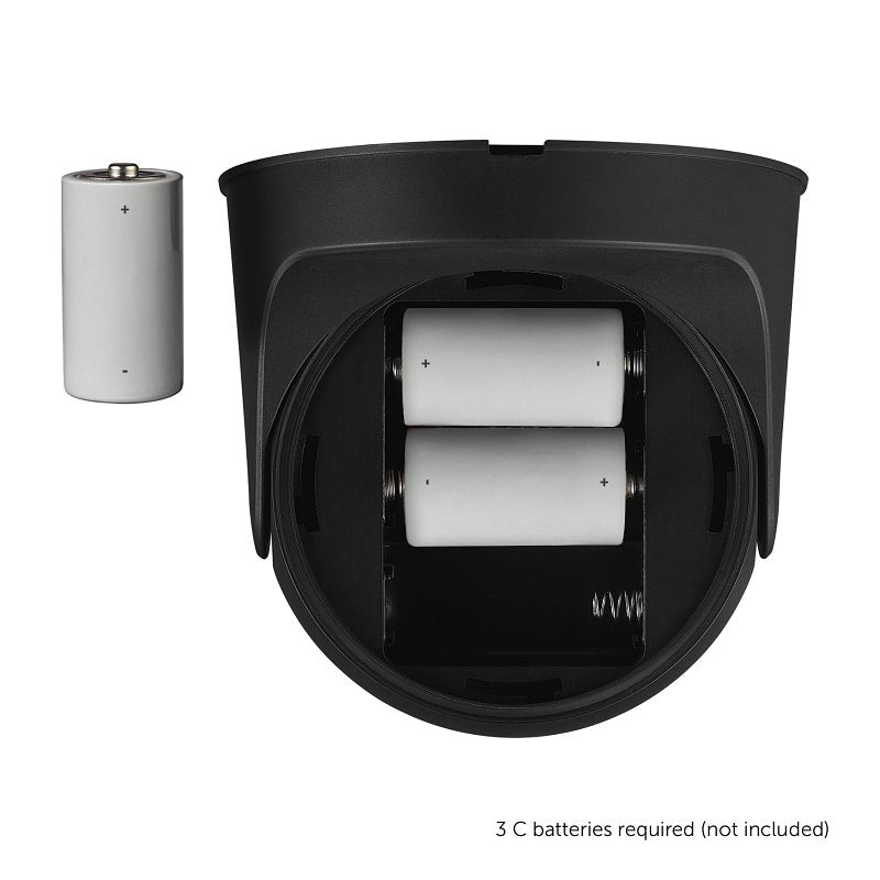 globe 17000183 Security Orb Light, LED Lamp, Daylight, 250 Lumens, 4000 K Color Temp, Black Fixture, Pack of 4