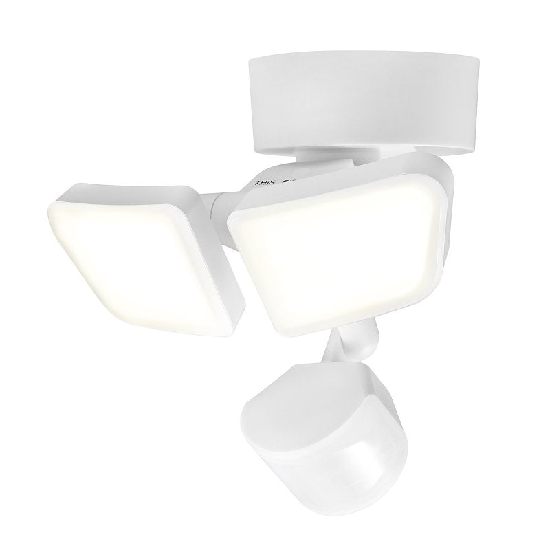 globe 17000203 Security Flood Light, 120 V, 22 W, 2 -Lamp, LED Lamp, Bright White, 2200 Lumens, 4000 K Color Temp