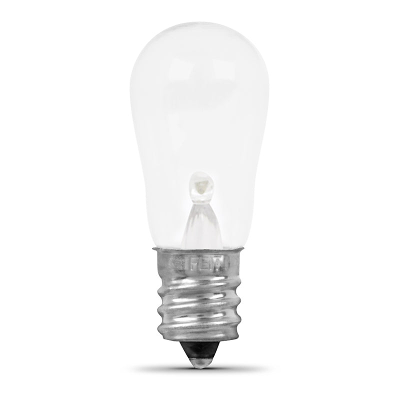 Feit Electric BP6S6/827/LED/2 LED Bulb, S6 Lamp, 6 W Equivalent, E12 Candelabra Lamp Base, Non-Dimmable, Clear