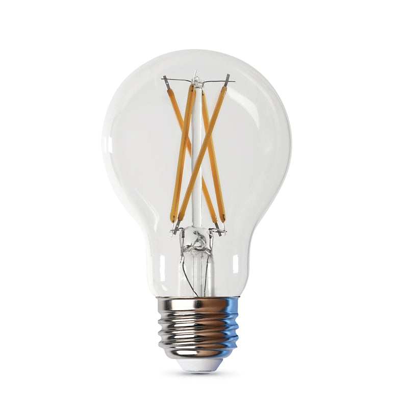 Feit Electric A1960CL930CA/FIL/4 Filament LED Bulb, 810 Lumens, 9 W, A19 Lamp, 60 W Equivalent, E26 Lamp Base, 4/PK