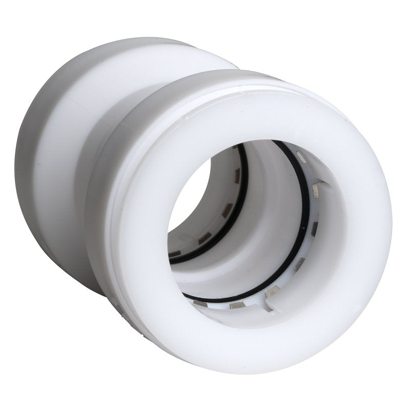 Insta-Plumb 46IPK Pipe Coupling, 1-1/2 in, Plastic, White