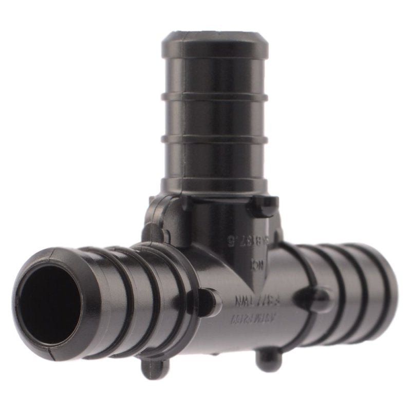 SharkBite UP362A5 Pipe Tee, 1/2 in, Barb, Polymer, Black, 200 psi Pressure, 5/PK