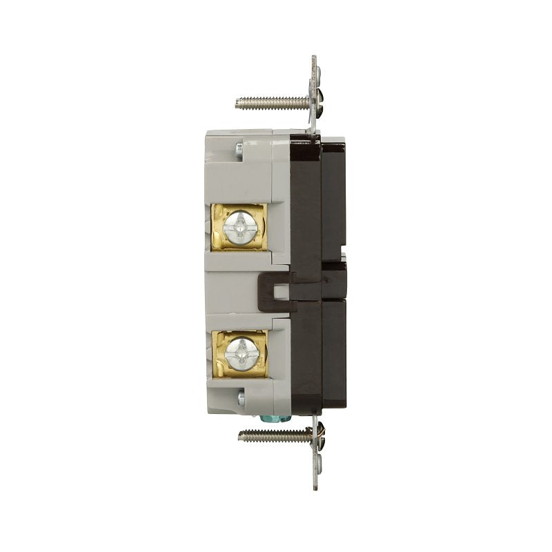 Eaton GF15B Self-Test GFCI Receptacle, 125 V, 15 A, NEMA: NEMA 5-15R, Back, Side Wiring, Brown