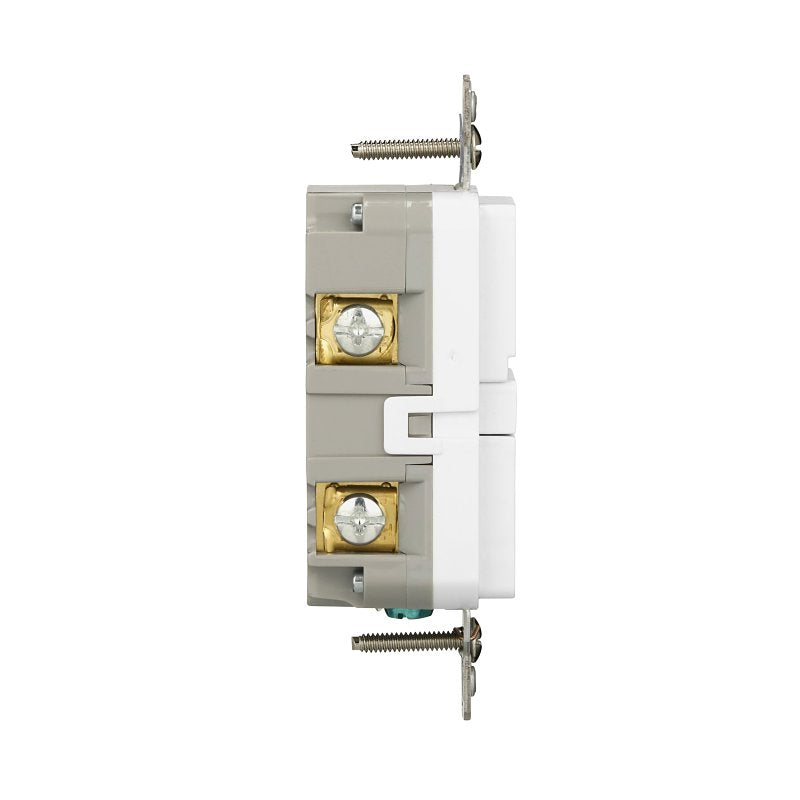 Eaton GF15W-3-L Self-Test GFCI Receptacle, 125 V, 15 A, NEMA: NEMA 5-15R, Back, Side Wiring, White
