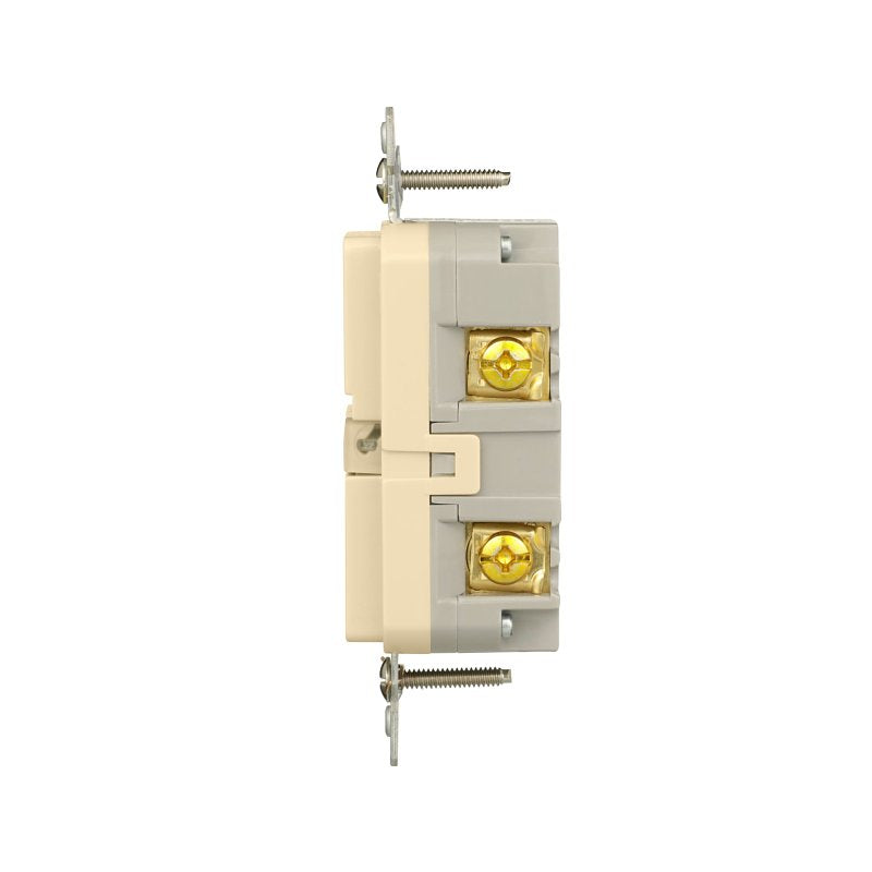 Eaton GF20V-BX-L Self-Test GFCI Receptacle, 125 V, 20 A, NEMA: NEMA 5-20R, Back, Side Wiring, Ivory