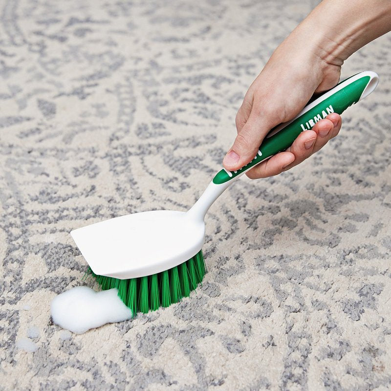 Libman 54 Heavy-Duty Scrub Brush, 1-1/2 in L Trim, PET Bristle, Green Bristle, 3-1/2 in W Brush, 11.13 in OAL