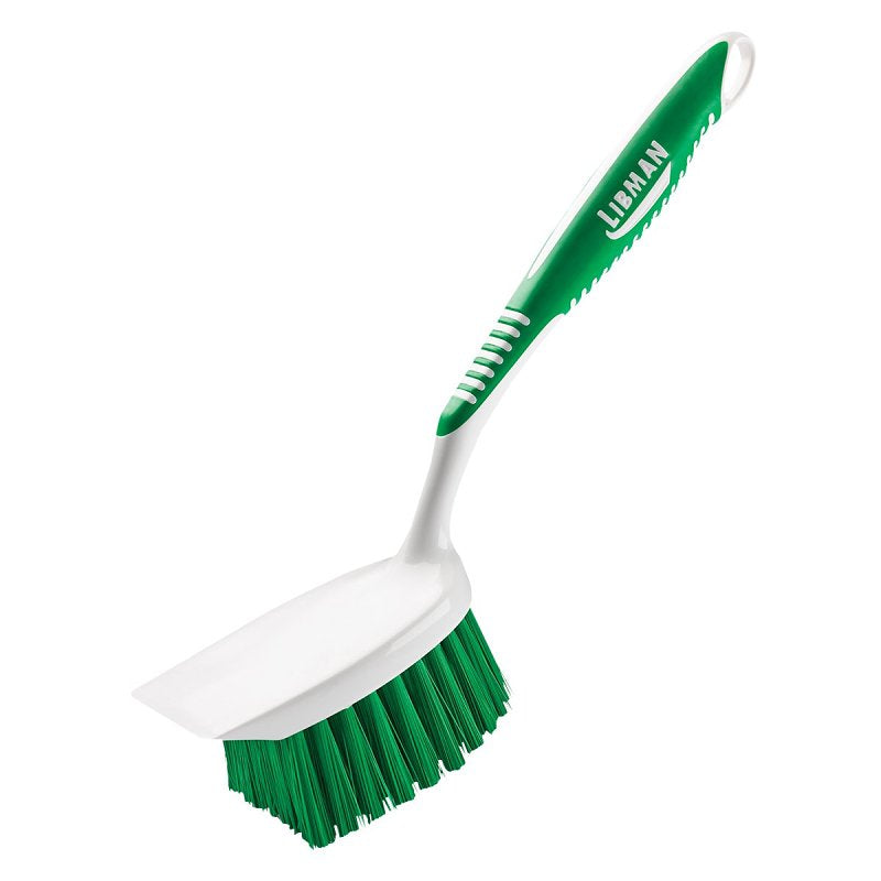 Libman 54 Heavy-Duty Scrub Brush, 1-1/2 in L Trim, PET Bristle, Green Bristle, 3-1/2 in W Brush, 11.13 in OAL