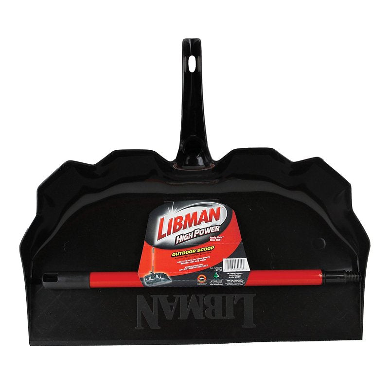 Libman 929 Outdoor Scoop, 21-3/4 in L, 22-1/2 in W, Polymer, Black