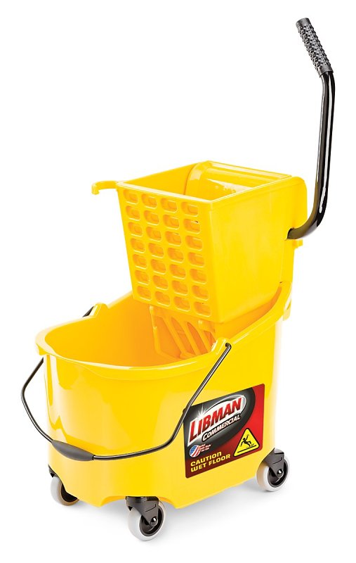 Libman 934 Bucket and Wringer, 26 qt Capacity, Polypropylene Bucket/Pail, Polypropylene Wringer, Yellow