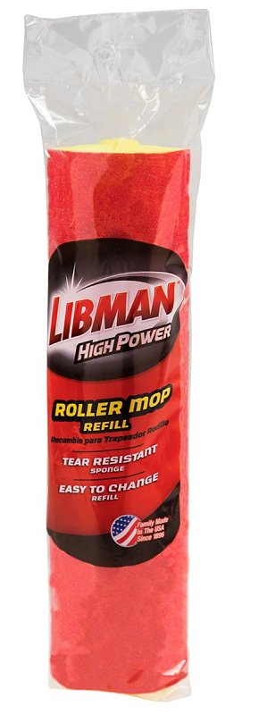Libman 956 Roller Mop with Scrub Brush Refill, Sponge