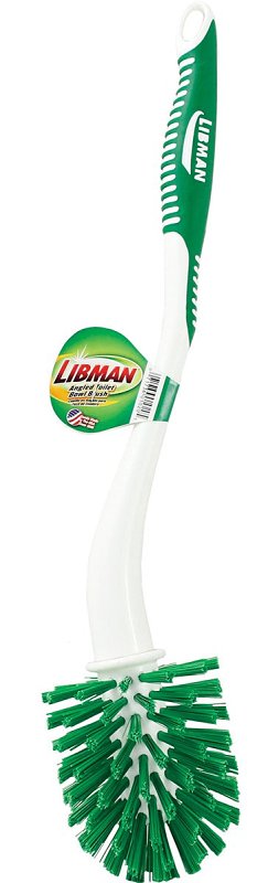 Libman 1020 Toilet Bowl Brush, 1 in L Trim, PET Bristle, 19-1/4 in OAL