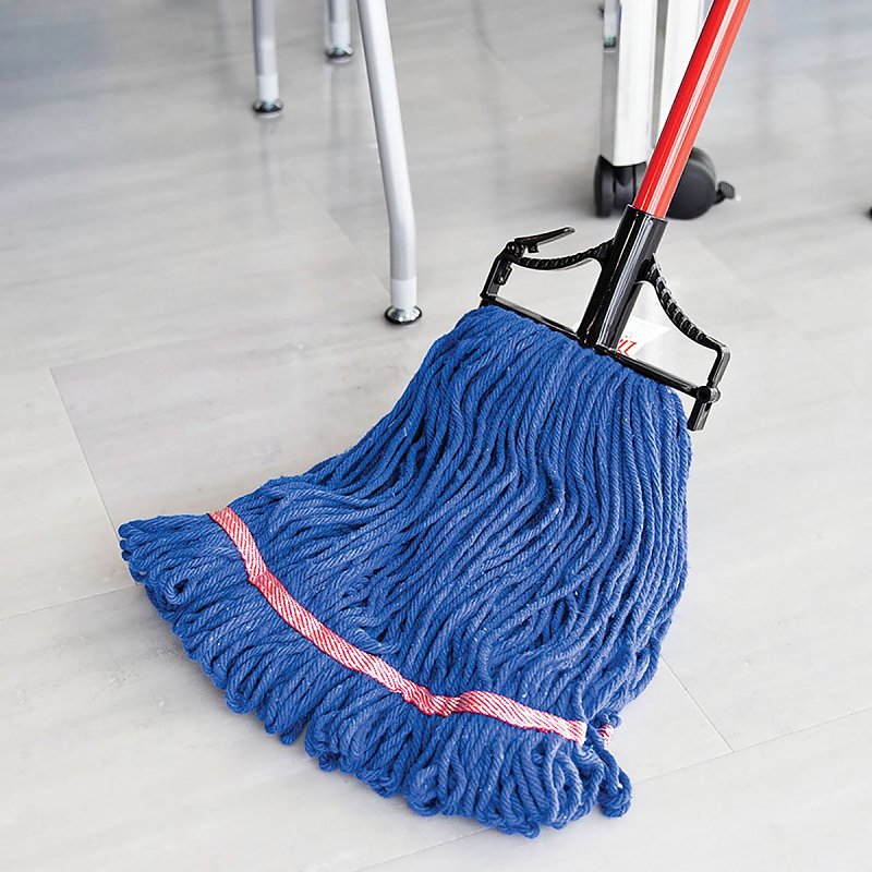 Libman 968 Large Wet Mop Refill, 20 oz Capacity, Cotton/Polyester/Rayon, Blue