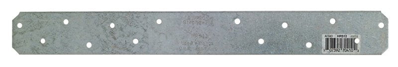 Simpson Strong-Tie HRS Series HRS12 Strap Tie, 12 in L, 1-3/8 in W, Steel, Galvanized, Fastening Method: Screw, Pack of 25