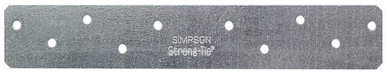 Simpson Strong-Tie HRS Series HRS8 Strap Tie, 8 in L, 1-3/8 in W, Steel, Galvanized, Fastening Method: Screw, Pack of 25