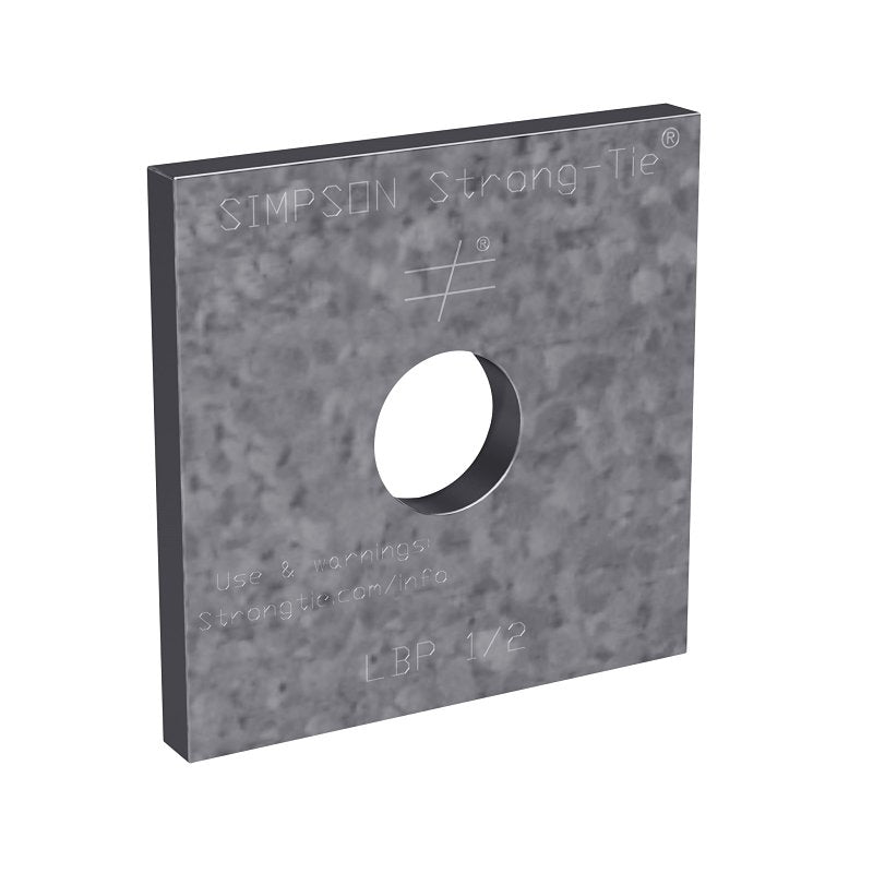 Simpson Strong-Tie LBP Series LBP 1/2 Light Bearing Plate, Steel, Zinc Galvanized, Pack of 50