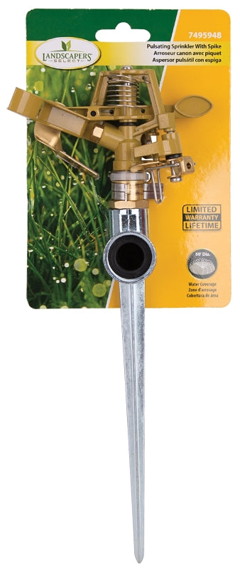 Landscapers Select GS81713L Lawn Sprinkler with Spike, Female, Round, Zinc