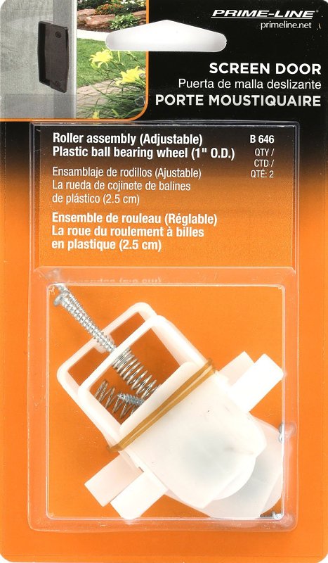 Prime-Line B 646 Adjustable Roller Assembly, 1 in Dia Roller, 1/4 in W Roller, Steel Roller, Concave Roller, 1-3/8 in W